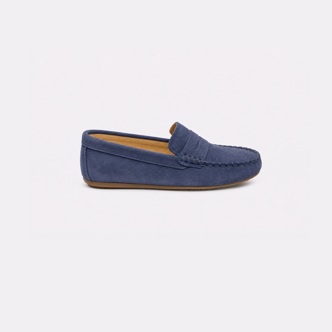 mocasín serraje azul