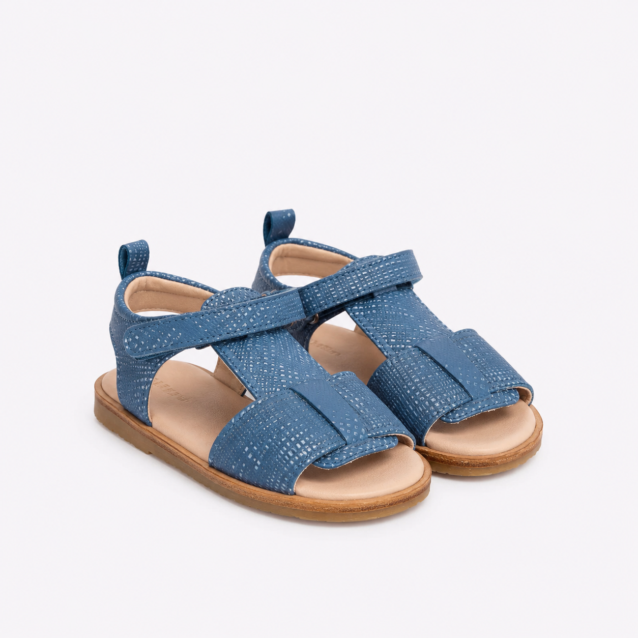 Sandalia de piel azul