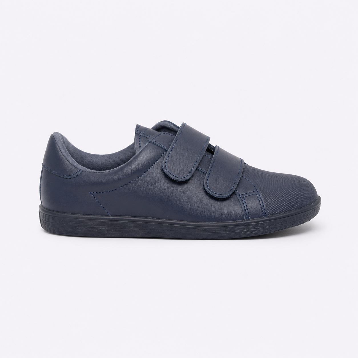 Zapato escolar azul marino cierre doble velcro de piel unisex