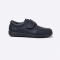 Zapato escolar azul cierre de velcro de piel unisex