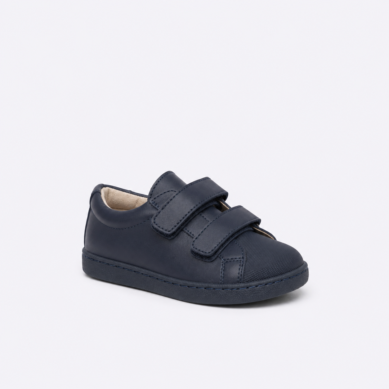 Zapato escolar azul marino cierre doble velcro de piel unisex