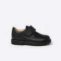 Zapato escolar negro cierre doble velcro de piel unisex
