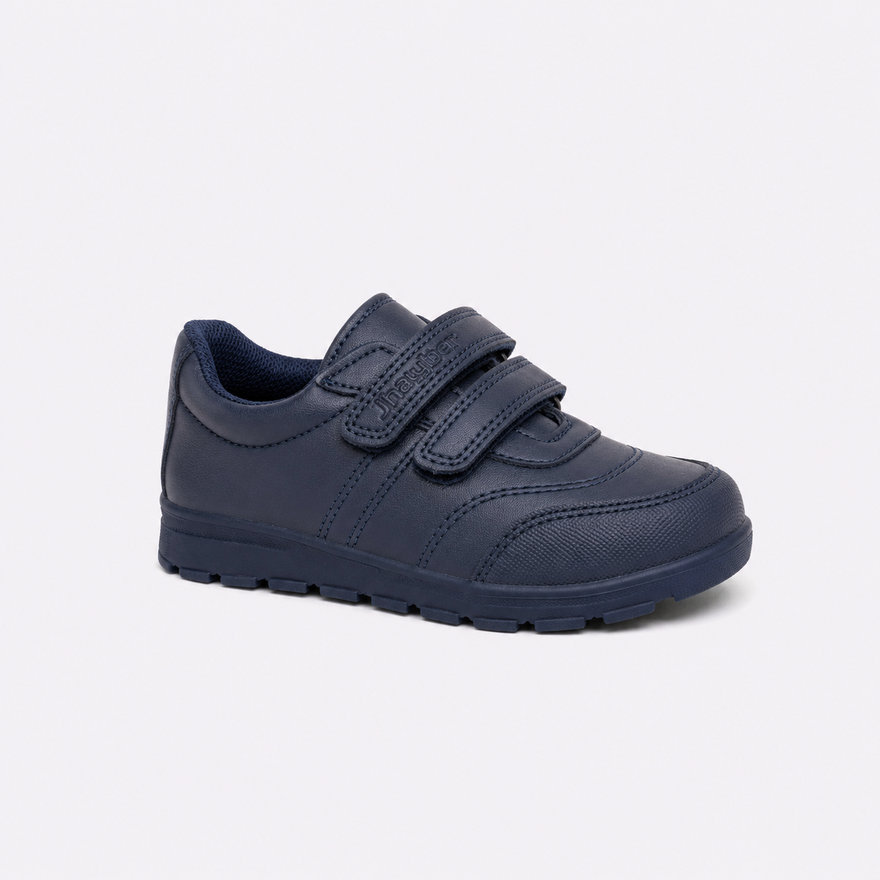 Zapato escolar marino cierre doble velcro de piel unisex