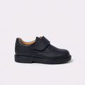 Zapato escolar azul cierre velcro de piel unisex