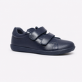 Zapato escolar azul marino cierre doble velcro de piel unisex