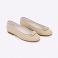 Bailarina de beige con lazo zapatero
