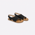 Sandalia de piel negra serraje