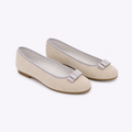 Bailarina de ante gris con lazo zapatero