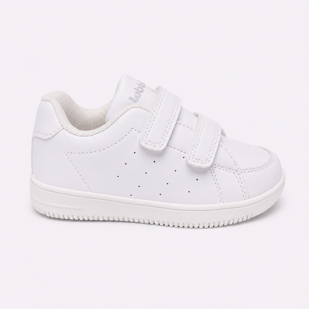 BUBBLE KIDS- Deportivo blanco y detalles grises