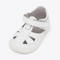 Sandalia cangrejera blanca de piel barefoot