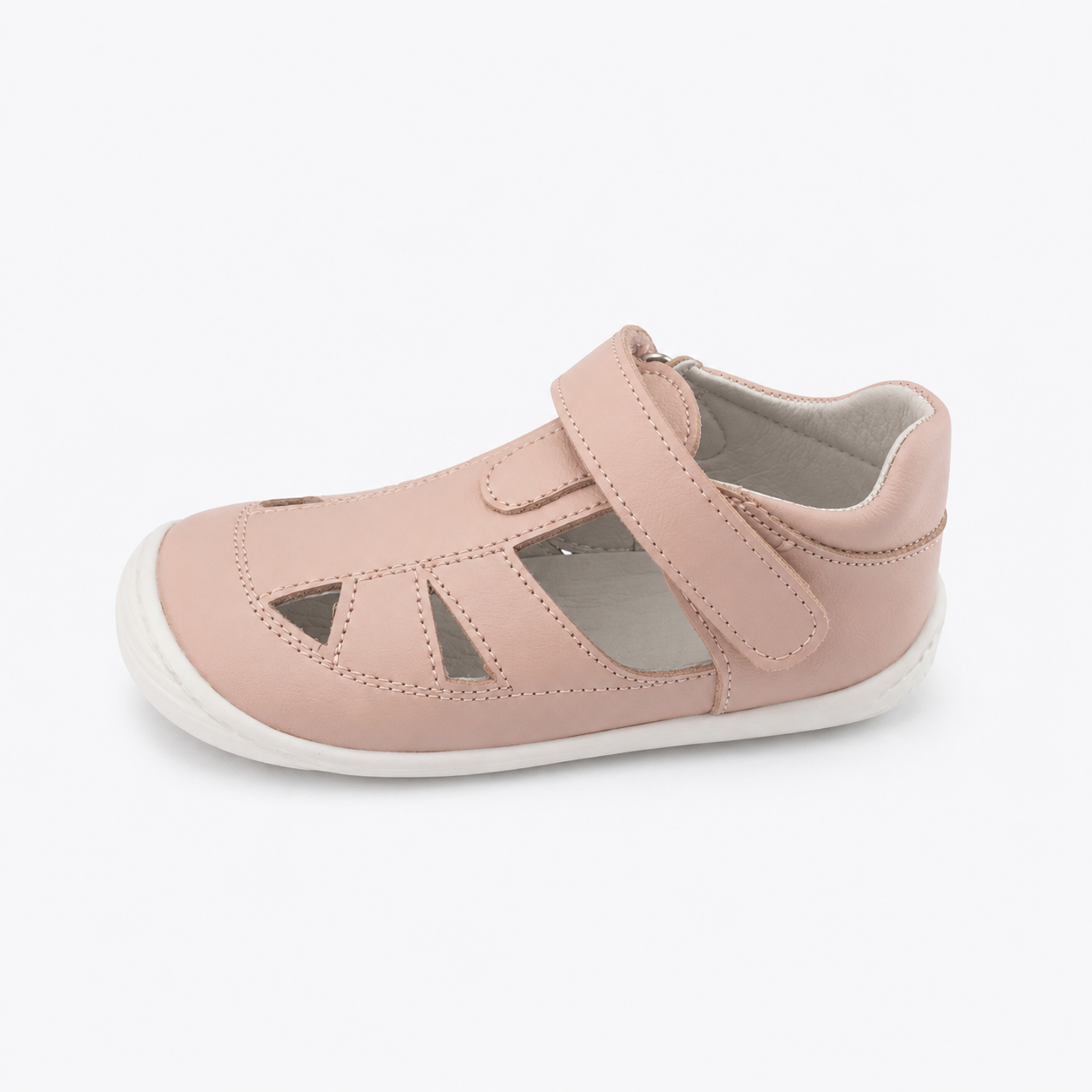 Sandalia cangrejera rosa de piel barefoot