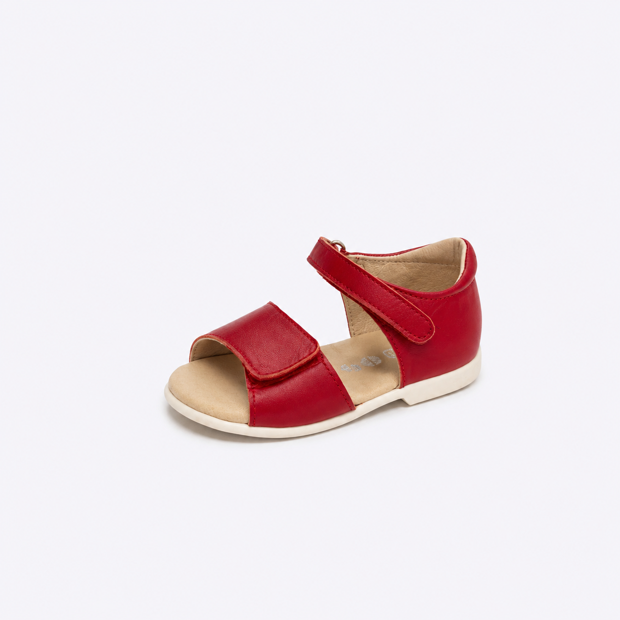 Sandalia roja de piel para bebe