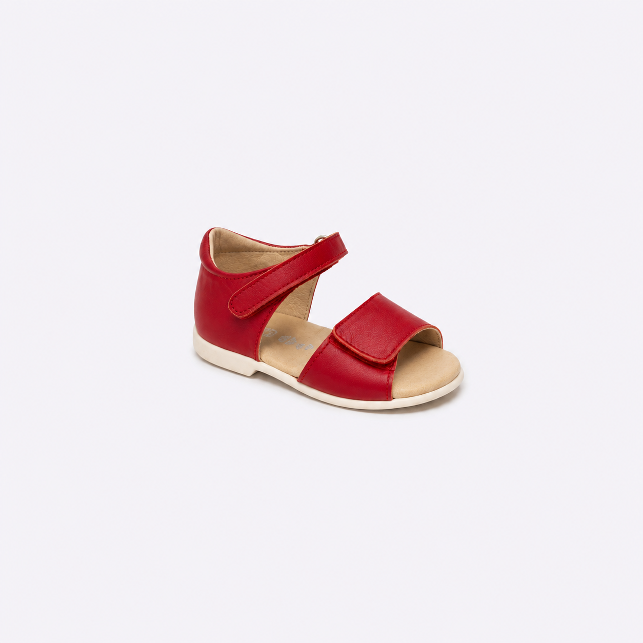 Sandalia roja de piel para bebe