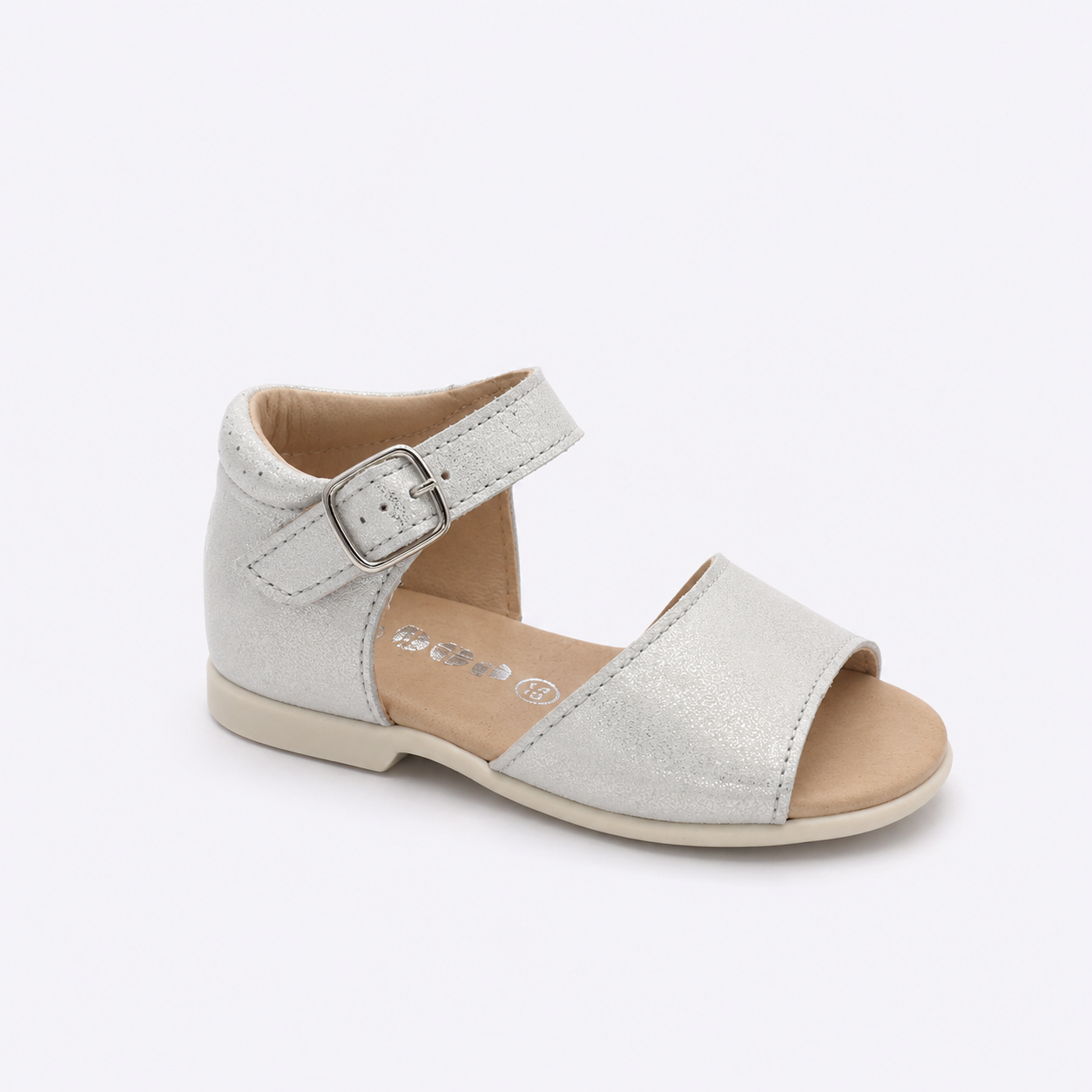 Sandalia plata de piel para bebé