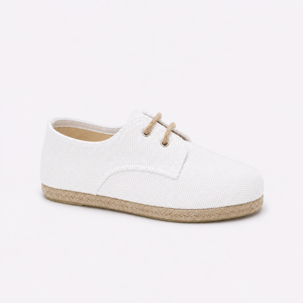 Blucher zapato lino blanco