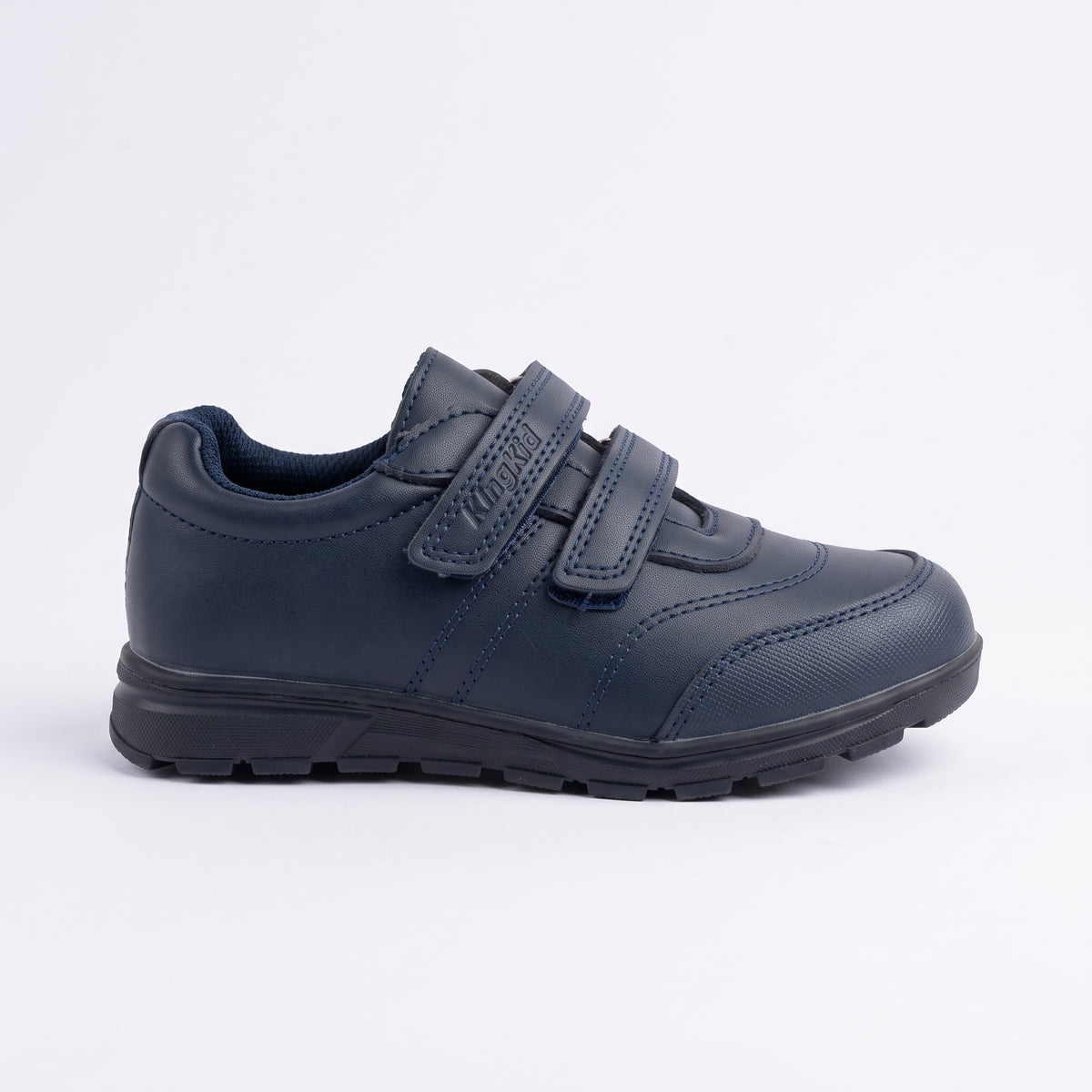 KINGKID - Zapato escolar de doble velcro azul marino