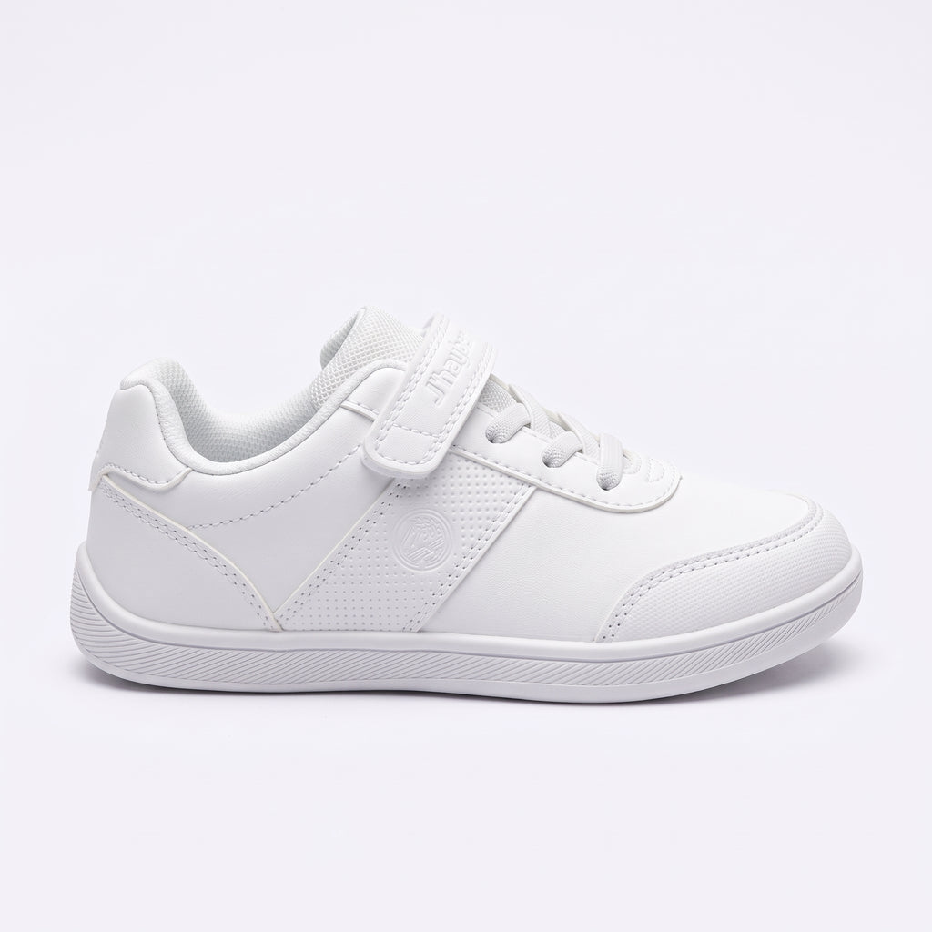 BAREFOOT- Deportivo escolar blanco con cierre de velcro