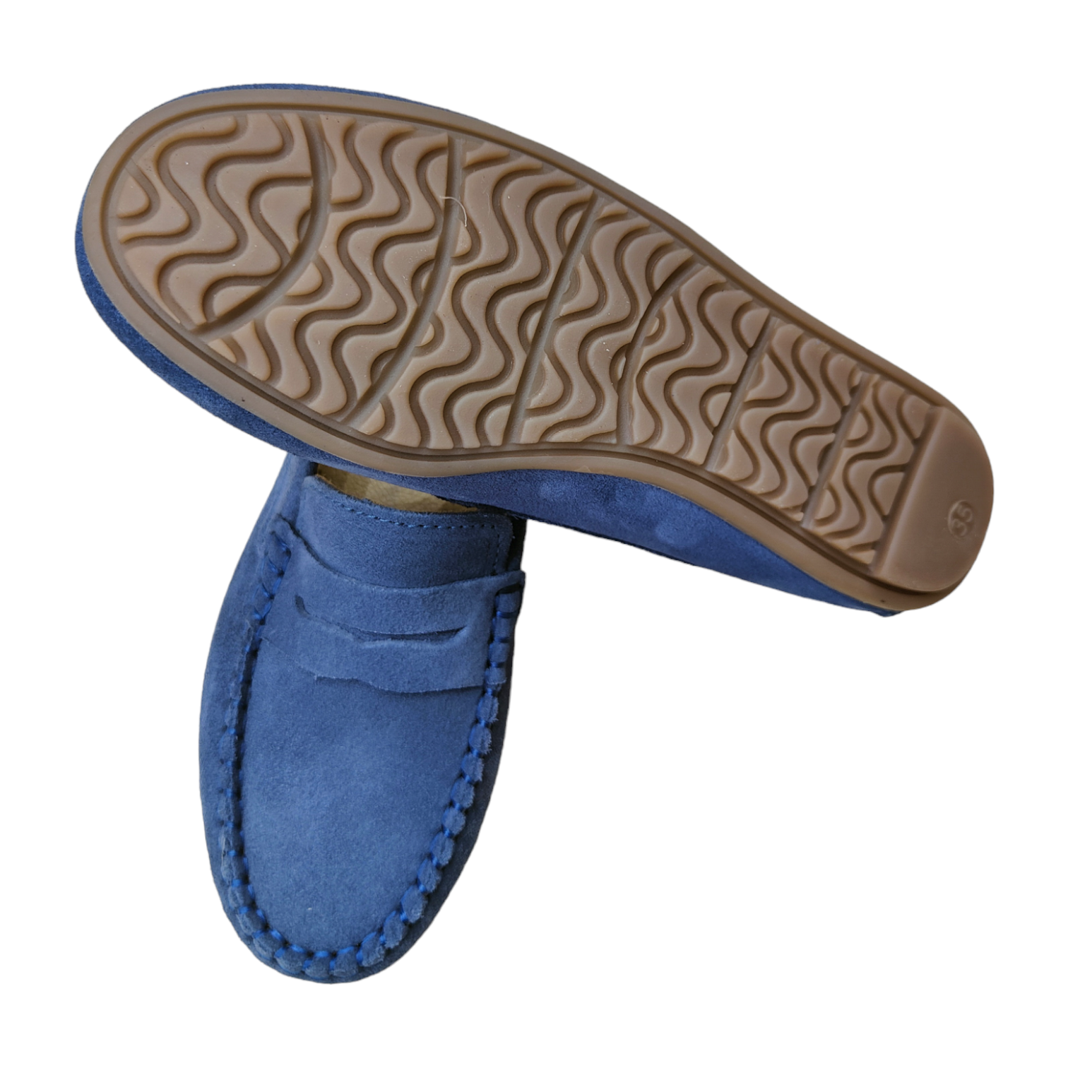 Mocasín de serraje jeans