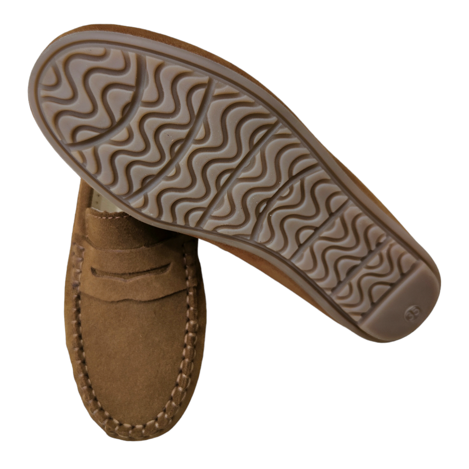 Mocasín de serraje camel