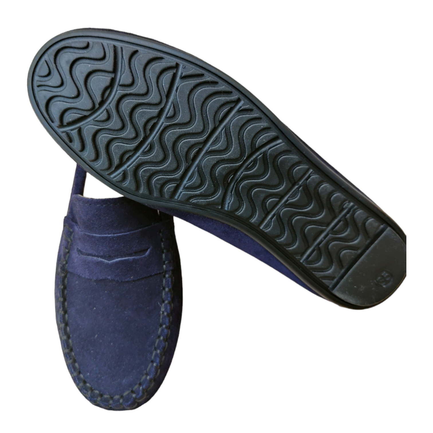 Mocasín de serraje azul marino