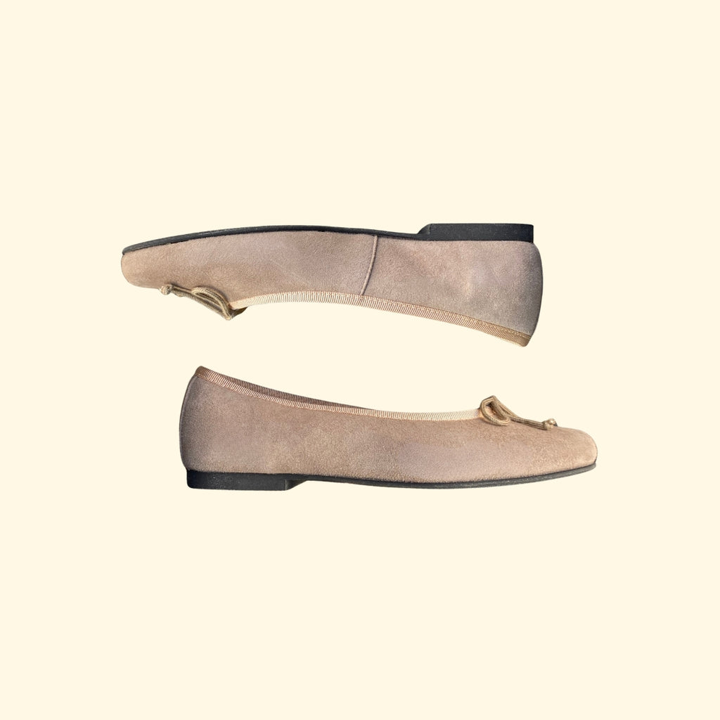 Bailarina ceniza de piel - Lyla ceniza suede