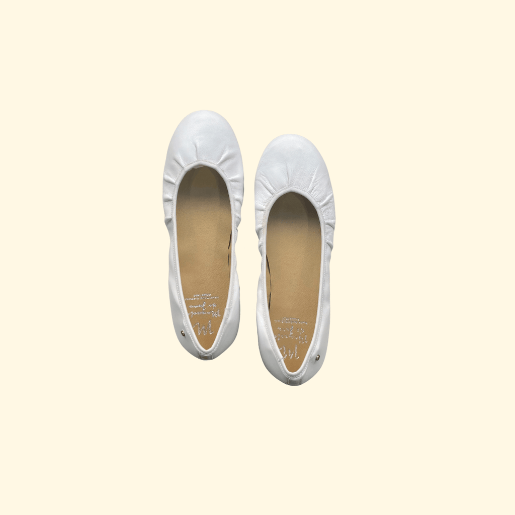 Bailarina o manoletina blanca elástica de comunión