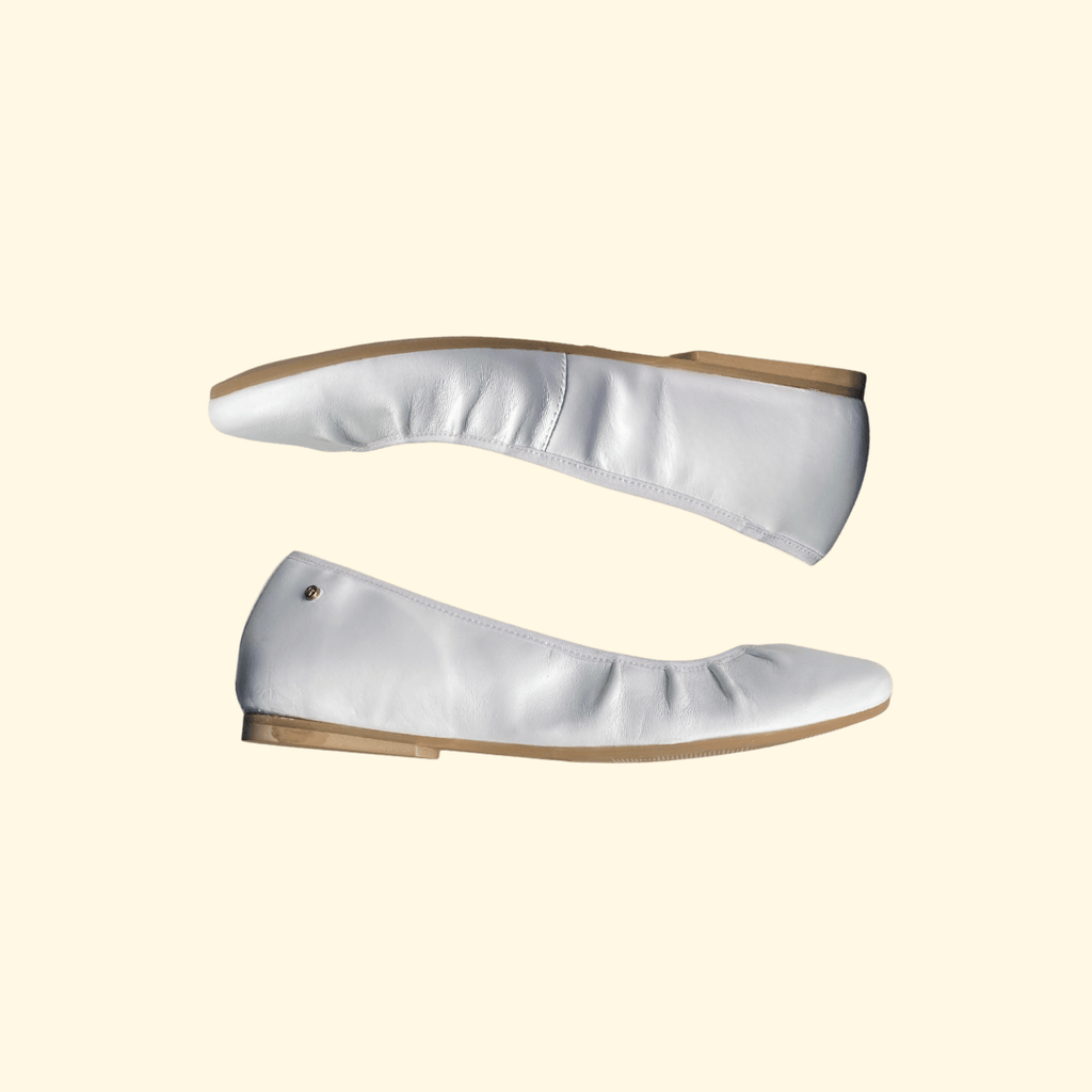 Bailarina o manoletina blanca elástica de comunión