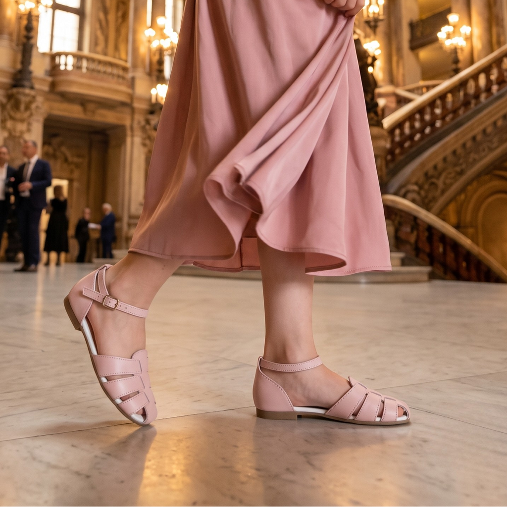 Sandalia cangrejera rosa