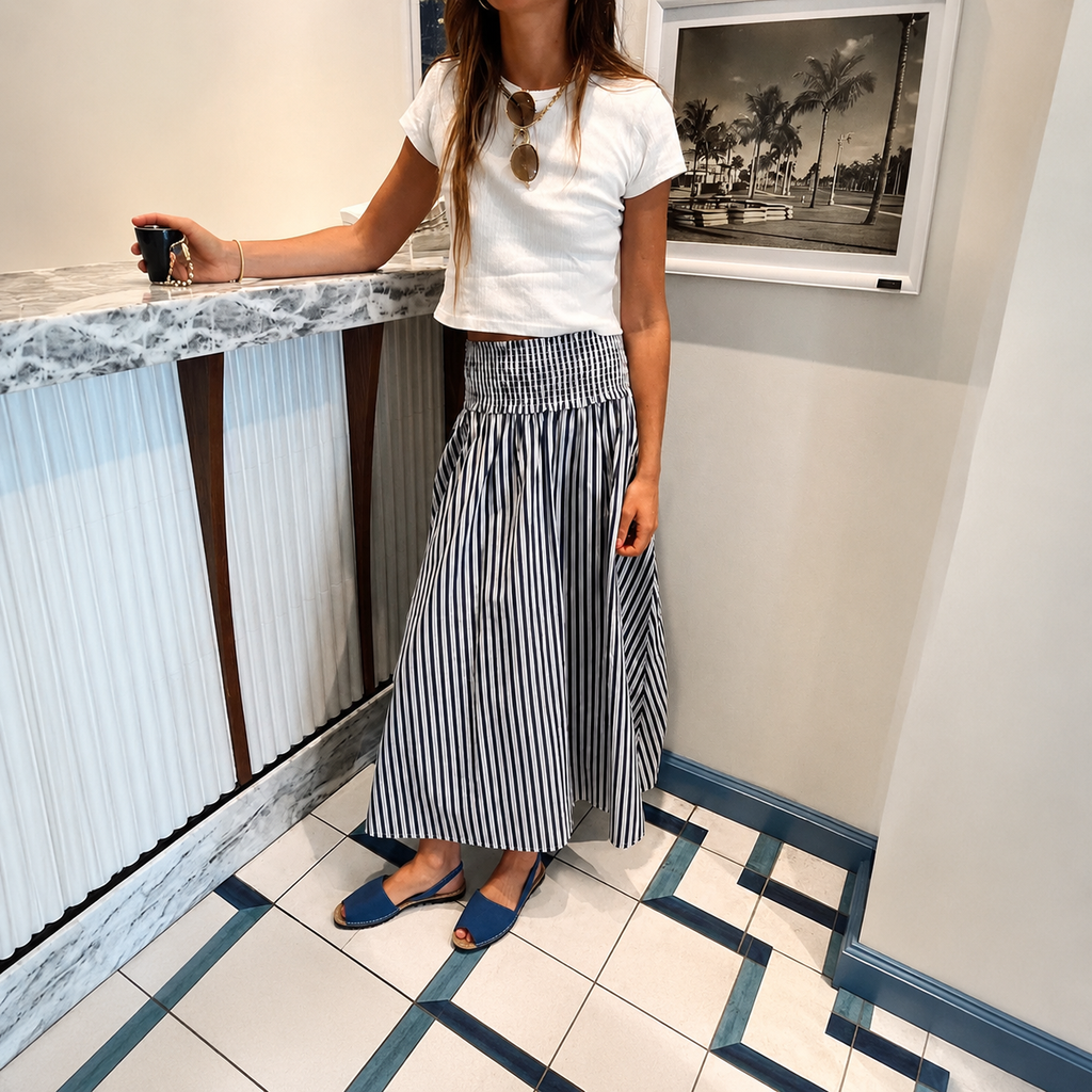 Menorquina azul jeans serraje