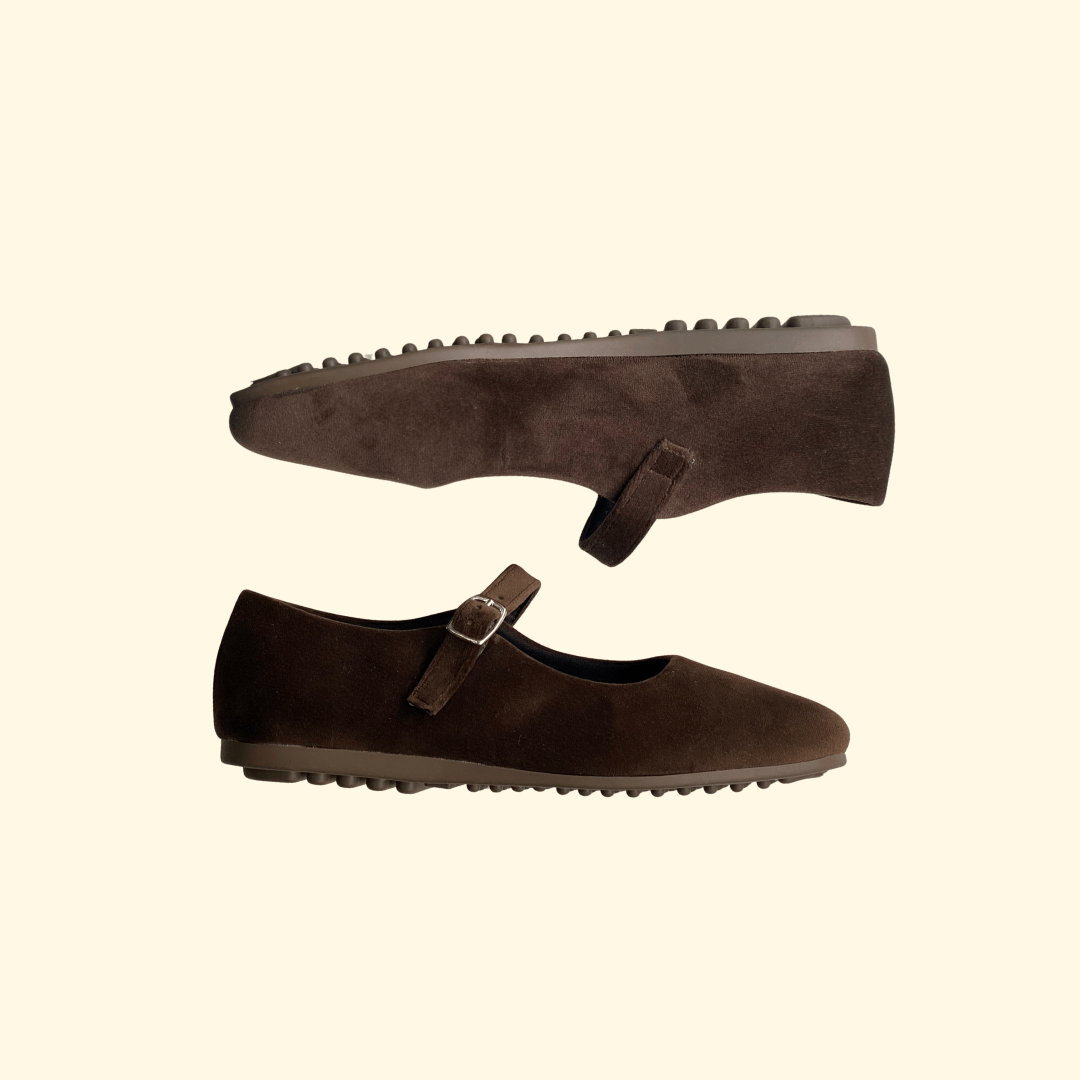 Lengua marrón chocolate mercedes terciopelo