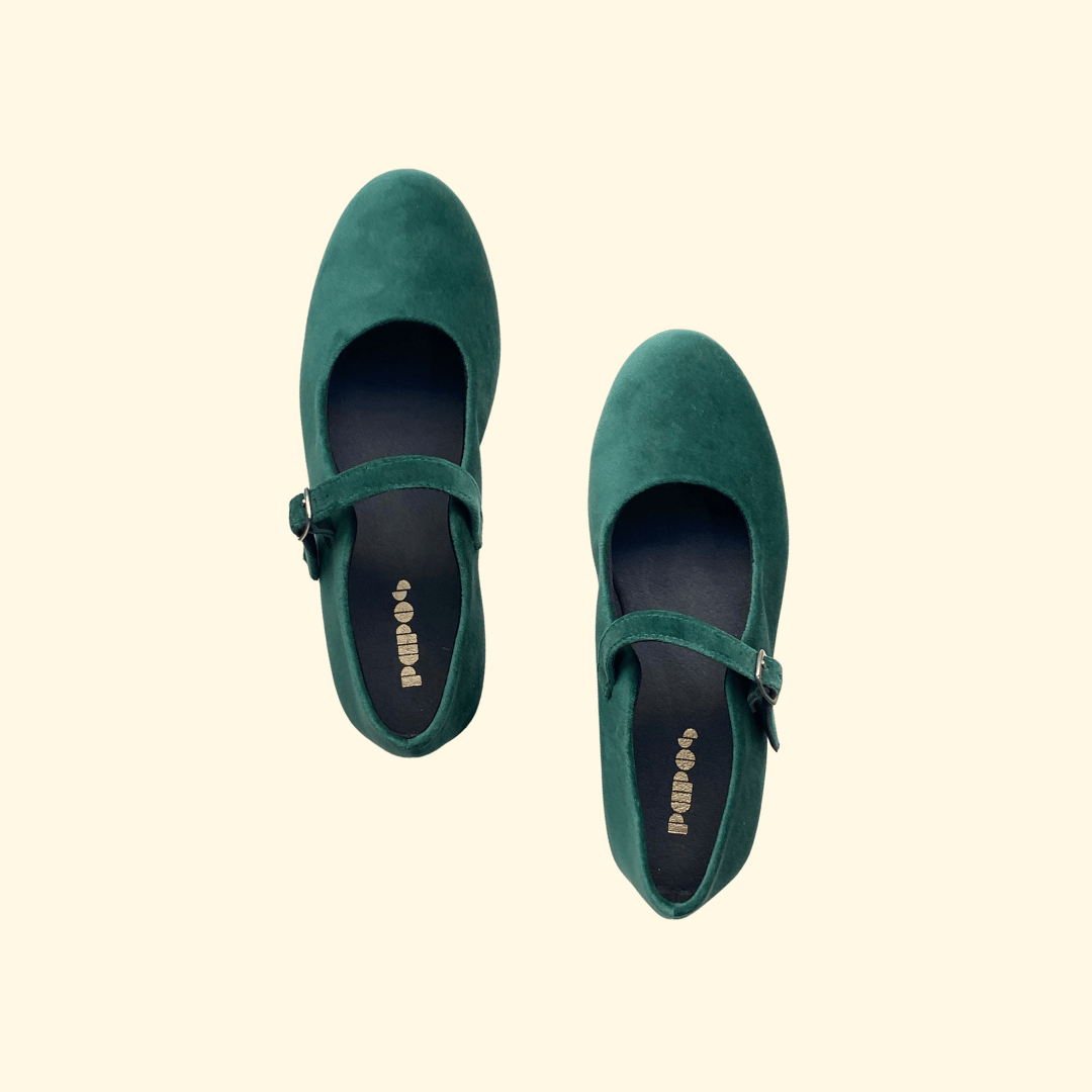 Lengua verde botella mercedes terciopelo