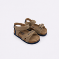 sandalias ajustables de tobillo y empeine unisex en color taupe