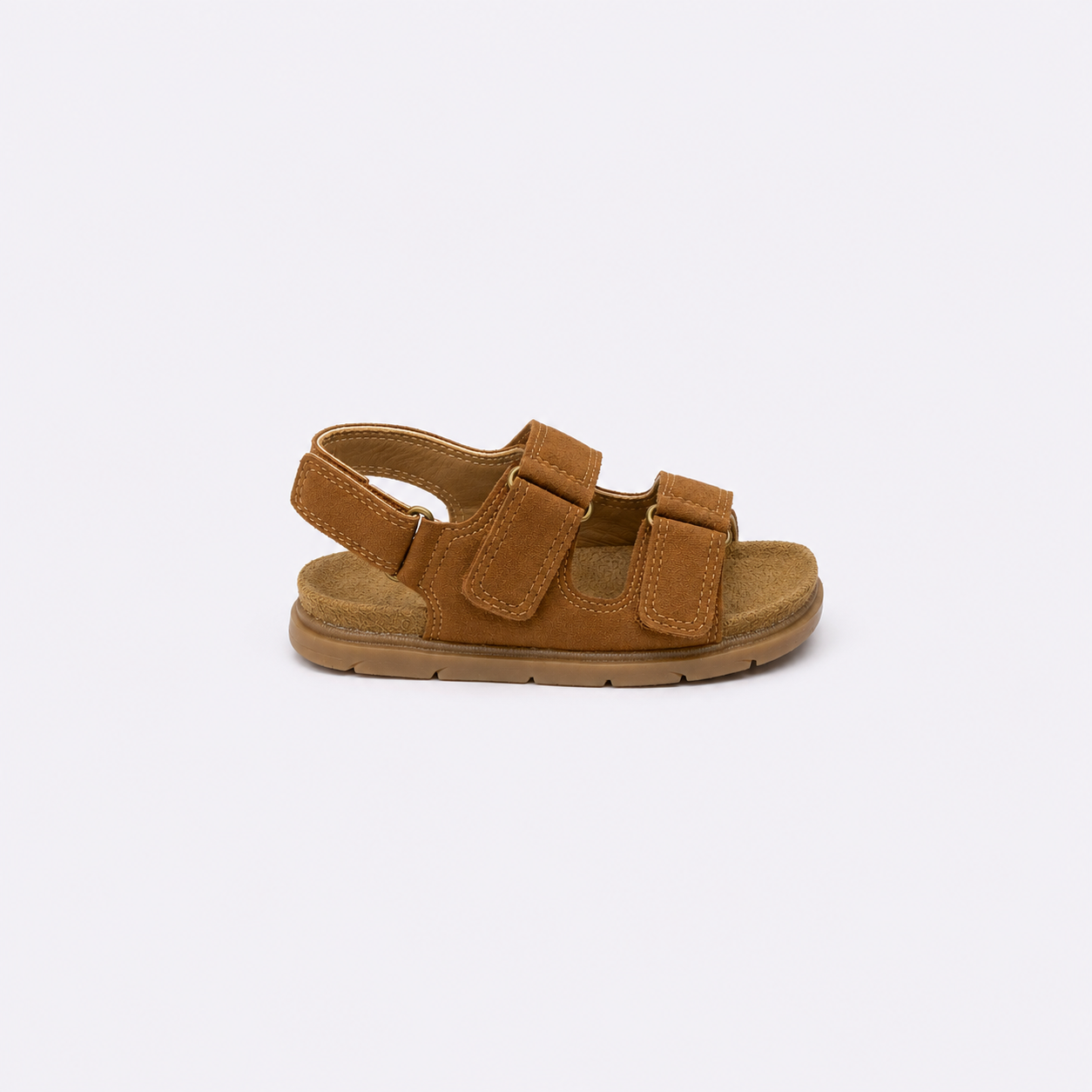 sandalia bio color camel con ajuste de velcro