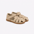 Sandalia cangrejera piel beige envejecida