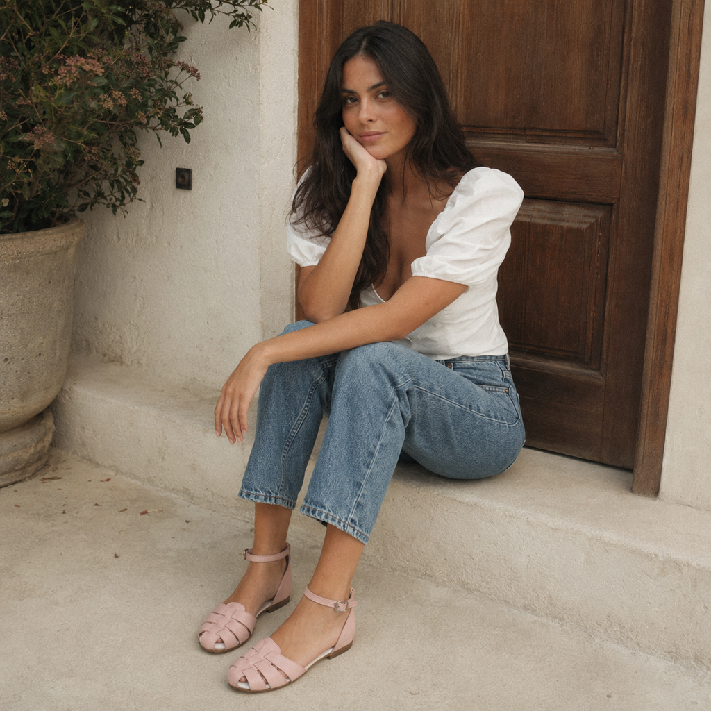 Sandalia cangrejera rosa