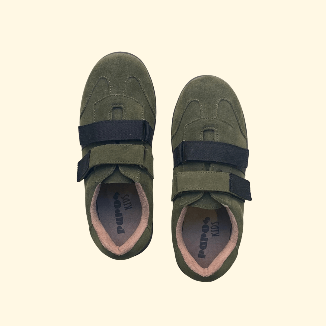 Zapato casual verde serraje velcro