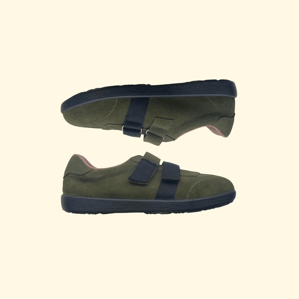 Zapato casual verde serraje velcro