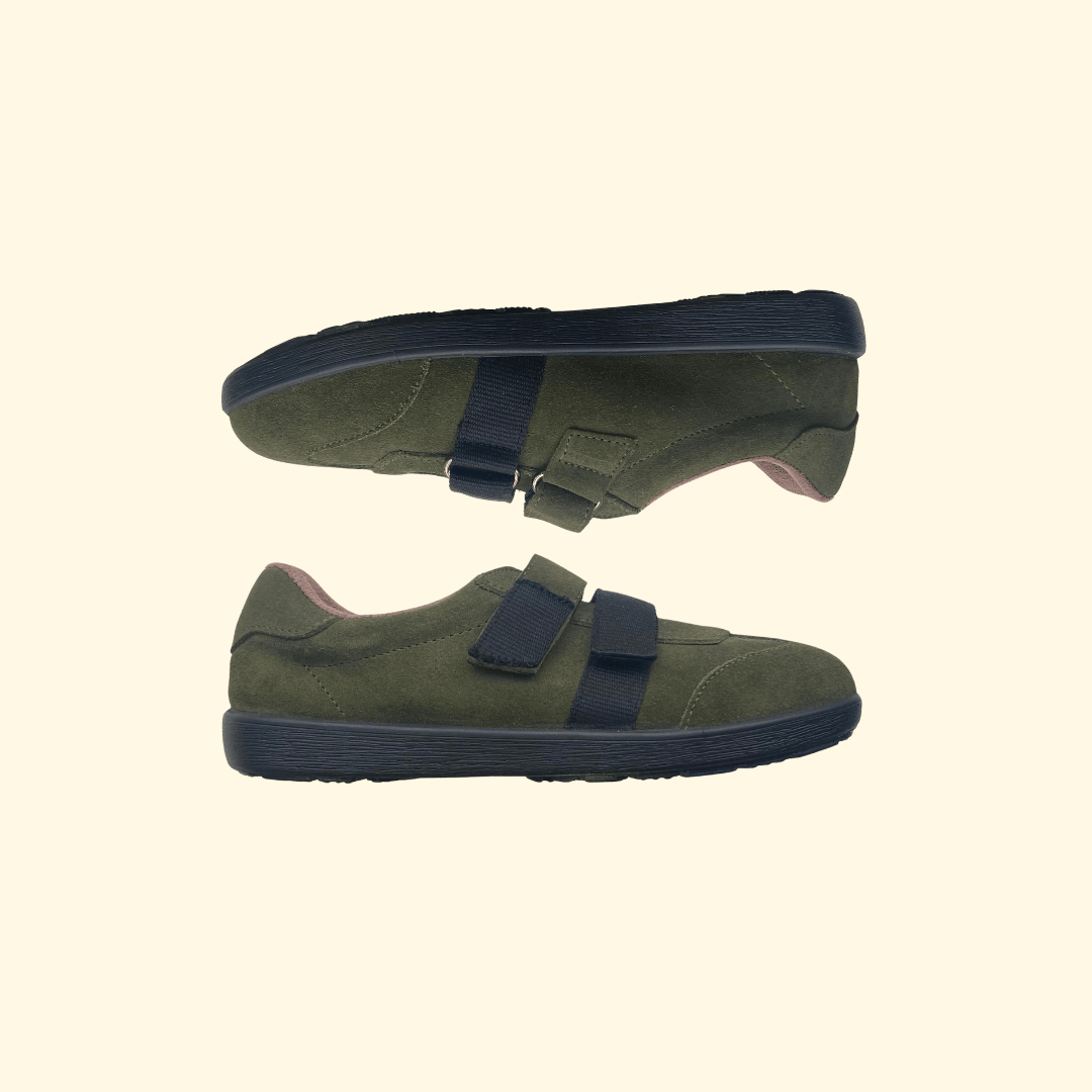 Zapato casual verde serraje velcro
