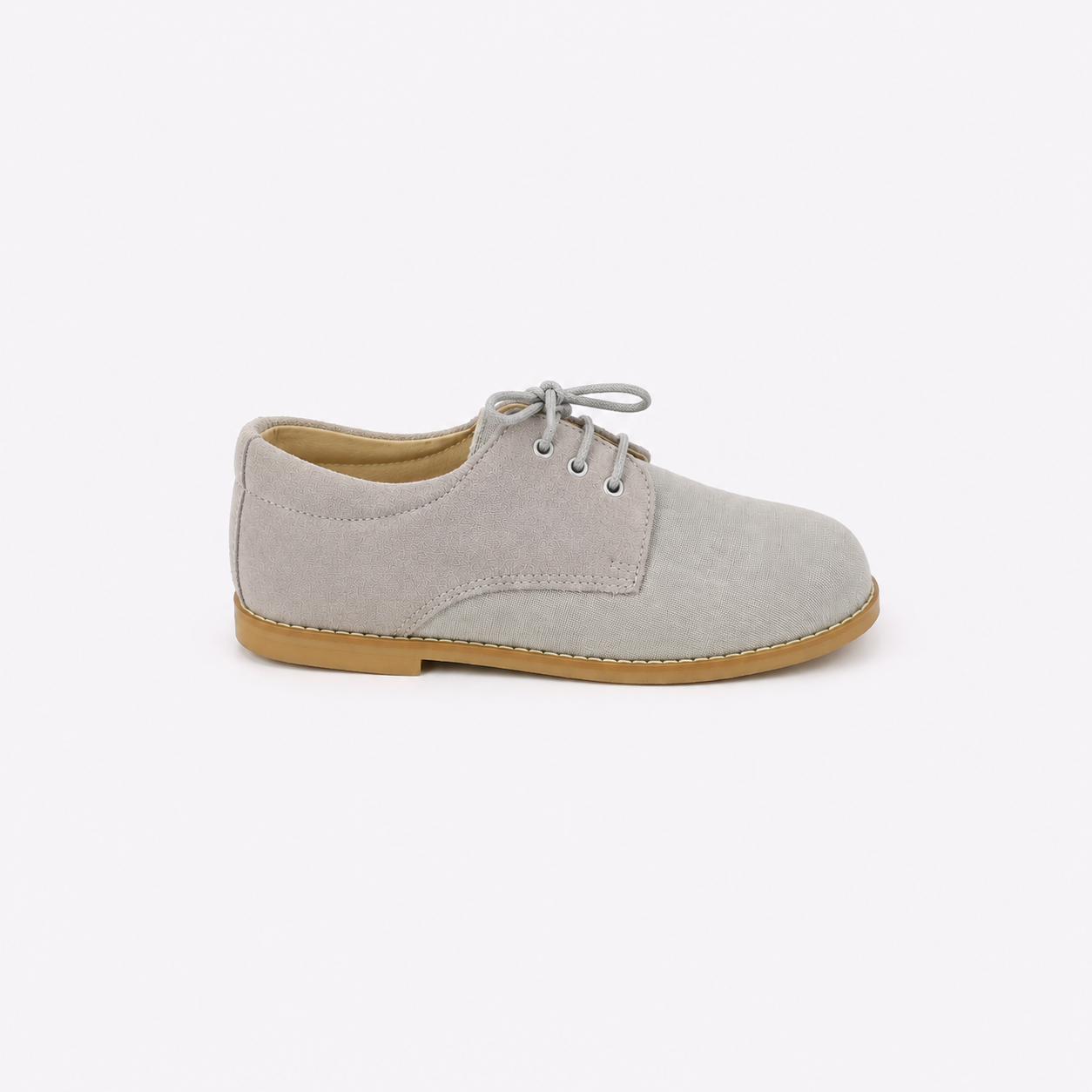 Blucher zapato lino y piel gris claro
